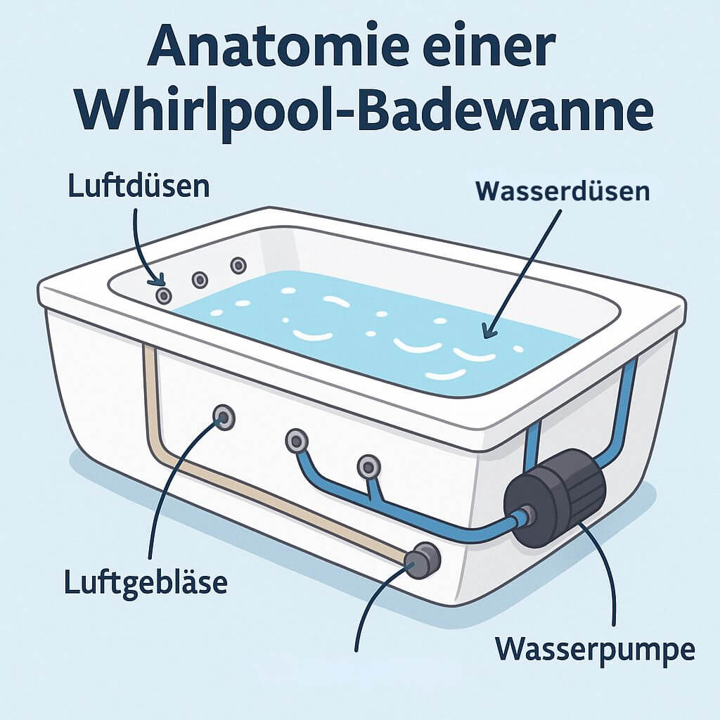 Whirlpool-Badewanne Funktion